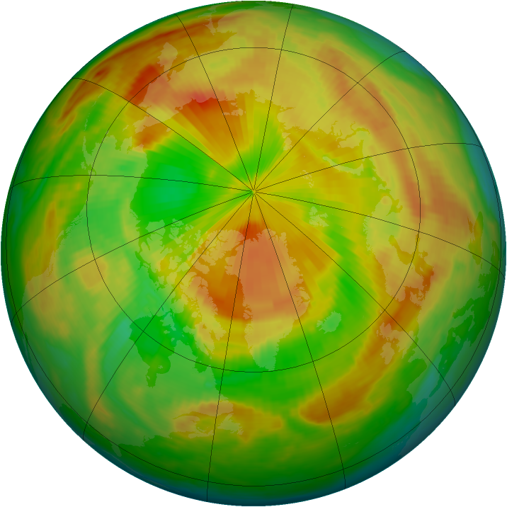 Arctic ozone map for 13 May 1999